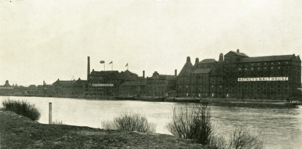 Mortlake brewery from the Middlesex side of the river in 1931