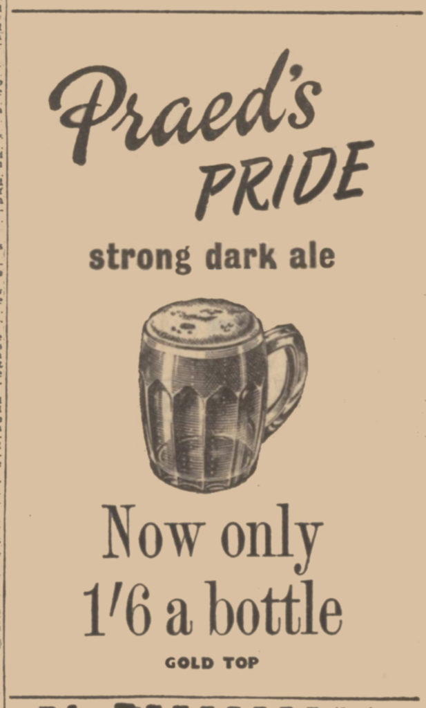 Praed's Pride ad from March 1952