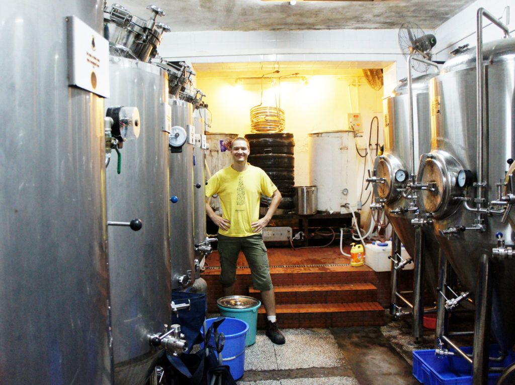Dmitrii Gribov inside the BionicBrew brewery