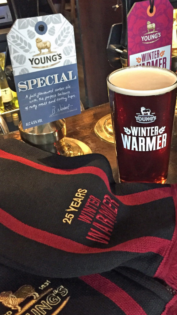 Young's Winter Warmer as sold in the White Cross, Richmond earlyb this am